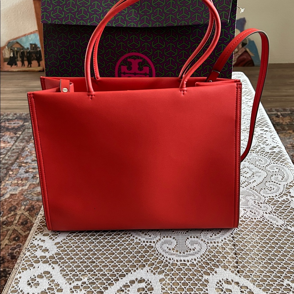 Tory Burch Vibrant Red Tote - Picture 2 of 3